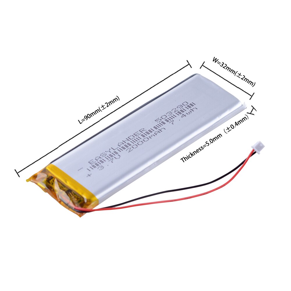 JST1.25 2P Tablet computer battery 503290 3.7V 1900MAH 503590 Universal Li-ion batteries for tablet pc Mechanical keyboards