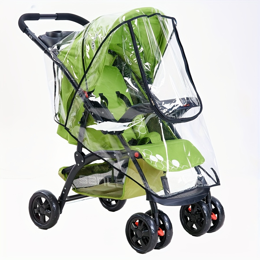Windproof Plastic Stroller Rain Cover, Youngsters Umbrella Protector, Warm Raincoat for Carts for Rainy Season