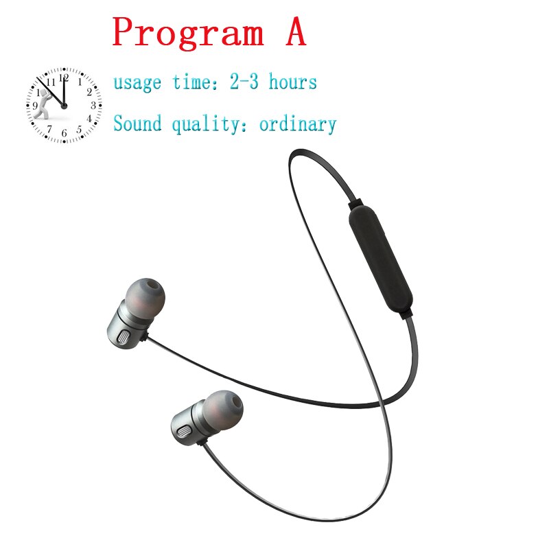 CBAOOO Bluetooth Wireless Earphone Bluetooth headset Sports In Ear Magnetic Wireless Earbuds Earpiece With Mic For Mobile Phone: Program A