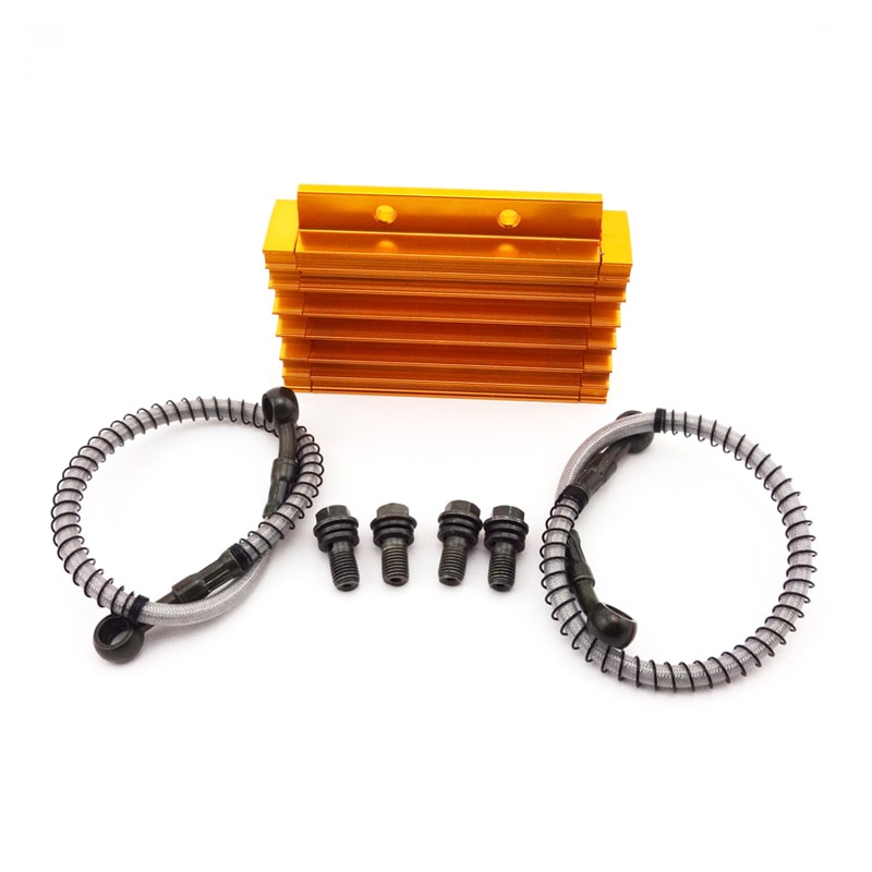 XLSION Gold CNC Aluminium Ölkühler Kühler Für Grube Schmutz Motor- Fahrrad Motorrad 125cc 140cc 150cc SSR YCF DHZ Braaap stampfen