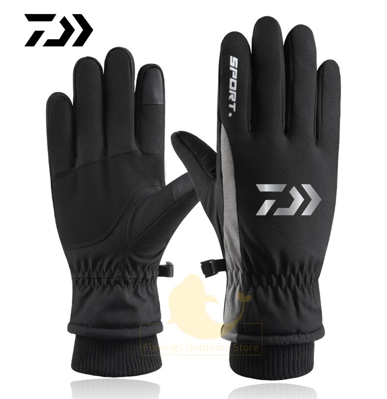 Shimano-guantes cálidos de ciclismo para hombre, manoplas de invierno para deportes al aire libre, esquí, pesca, pantalla táctil, antideslizantes, resistentes al viento e impermeables, novedad: Blanco