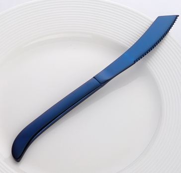 304 Stainless Steel Rainbow Color Steak Knife Western Style Dinner Knives Tableware Set Sharp Cutlery Dinnerware Accessories: 2pcs Color5
