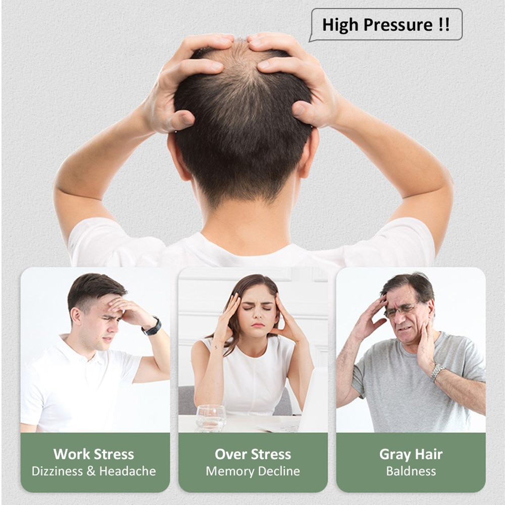 Masseur de tête électrique 3D étanche, Vibration sans fil, Massage du cuir chevelu, prévient la perte de cheveux, soulage la Migraine, Rechargeable par USB