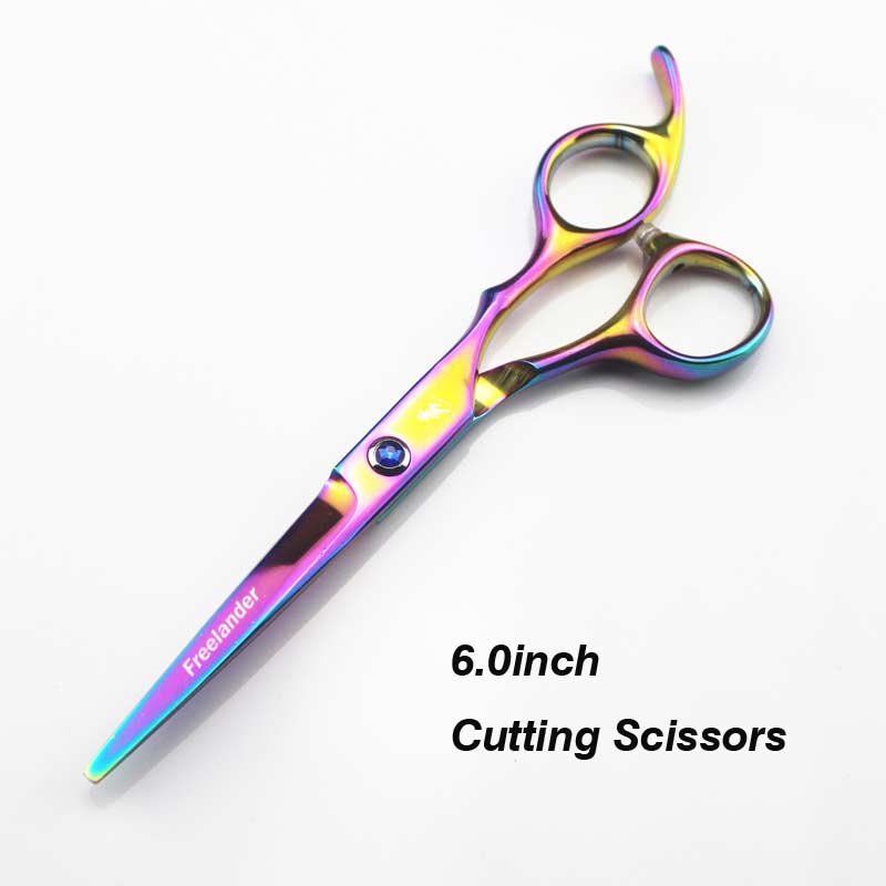 6.0 scissors dog pet grooming polishing tool animal hair Double tail curved scissors Cutting Scissors Thinning: Color Cutting