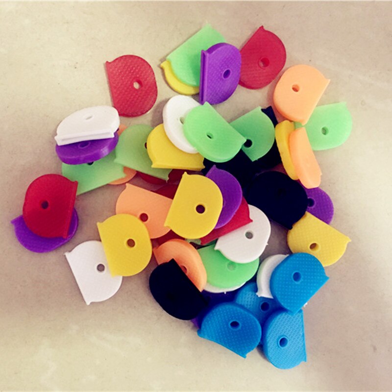 10pcs Random Hollow Multi Color Rubber Soft Key Locks Keys Cap Key Covers Topper Keyring