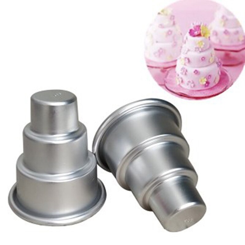 5Stck DIY Drei Schichten Runde Kuchen bilden Aluminium Mini Kuchen Brot Pizza Pfanne Schimmel Bäckerei Kuchen Dampfenden Werkzeuge