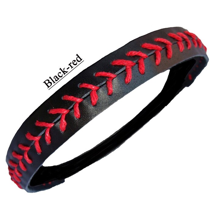 Diademas de softball-Costura de punto Fastpitch elástico deportivo y Diadema de de Judy: black red