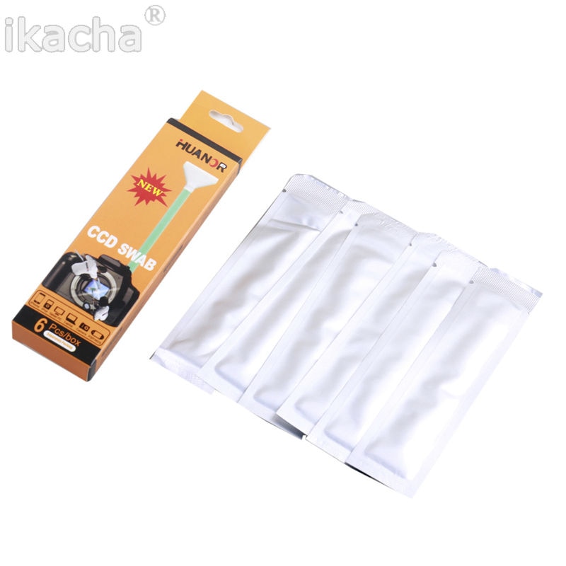 6pcs Camera Cleaning CCD Swab DRY Cleaner Full Frame 24mm Big CMOS CCD Swab For Canon For Nikon DSLR Camera Sensor