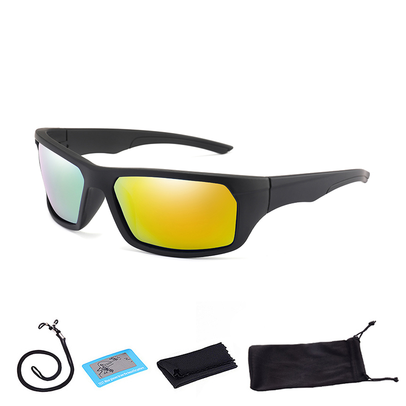 Herre polariserede solbriller udendørs sportsfiskebriller kvinder vandring kørebriller cykel cykling briller med æske: F02 med taske