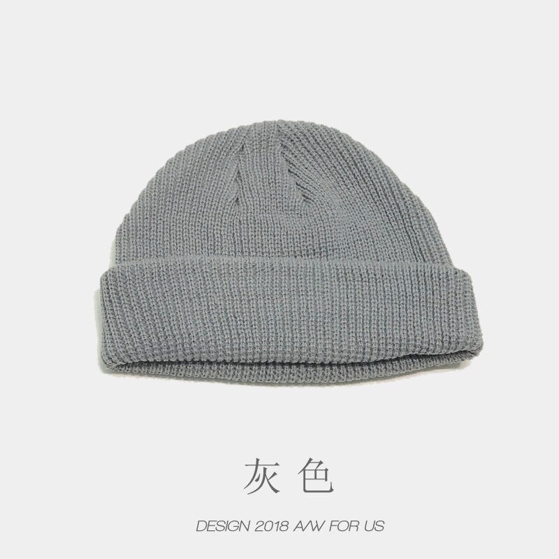 Unisex huer strikkede hue kvinde beaines til vinter åndbar mænd gorras simpel hat varm solid afslappet dame #39 dame hue: Læder hat-grå