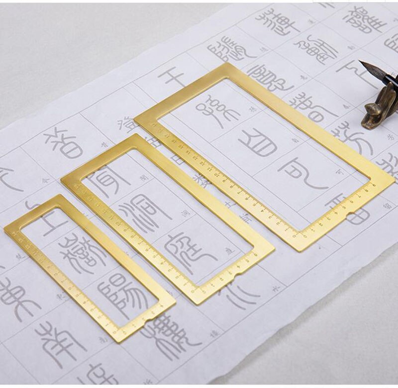 Mul-funzionale in Ottone cornice Righello Righello con il centimetro scala pape peso calligrafia forniture 3 DIMENSIONI
