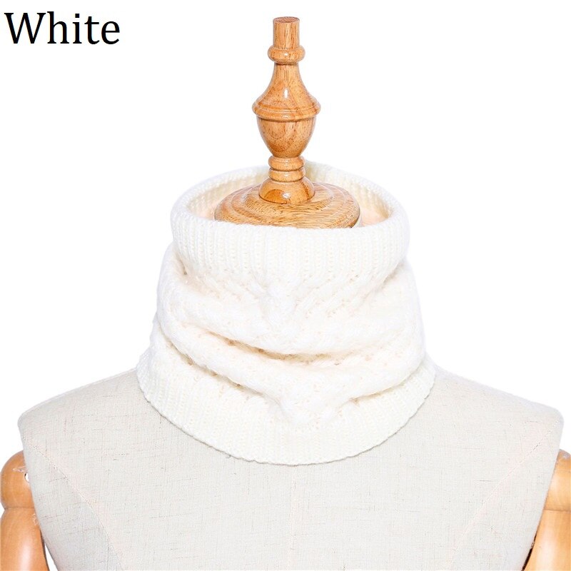 Chauffe-col écharpe en tricot pour femme | Écharpe hiver pour femme, tricoté, enfant, femme, col anneau, châles, Tube enveloppe, écharpes pour femme: White
