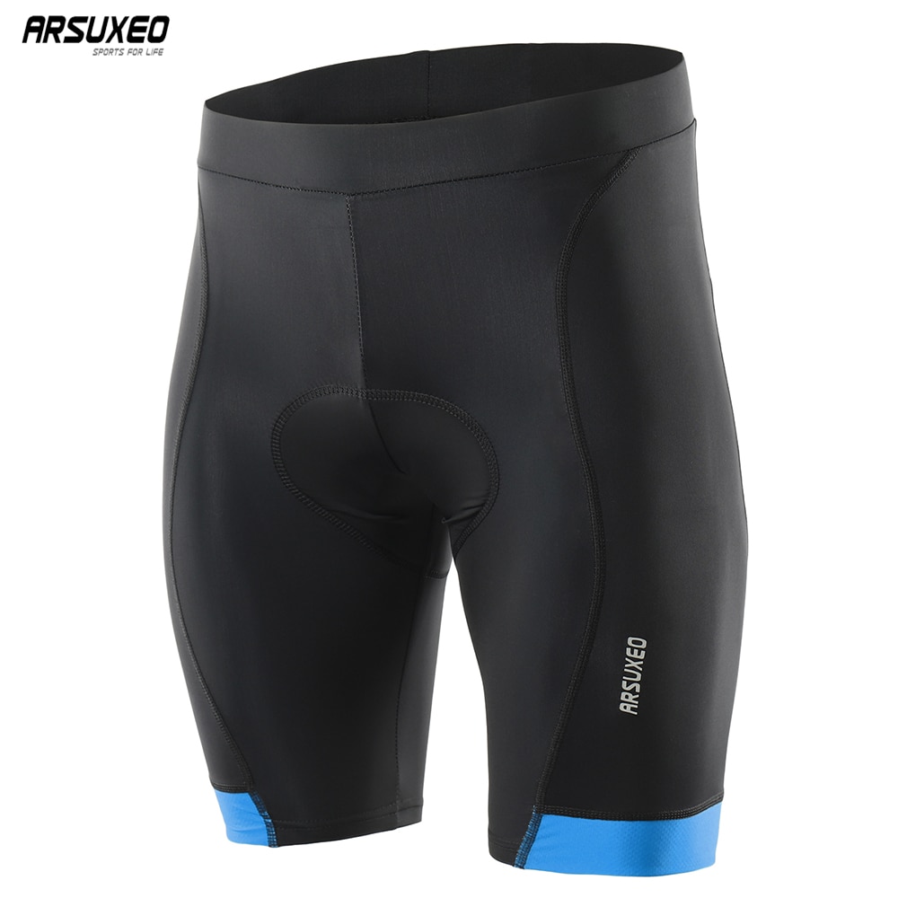 Arsuxeo menn sykkelshorts 3d gel pute støtsikker mtb sykkel shorts terrengsykkel sykling korte bukser høy elastisitet reflekterende