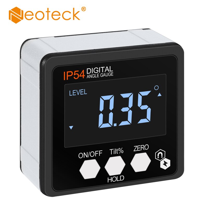 Neoteck Digital Angle Gauge Level Box Protractor Angle Finder Inclinometer &amp; Magnetic Base Electron Goniometers 4*90° Level Box