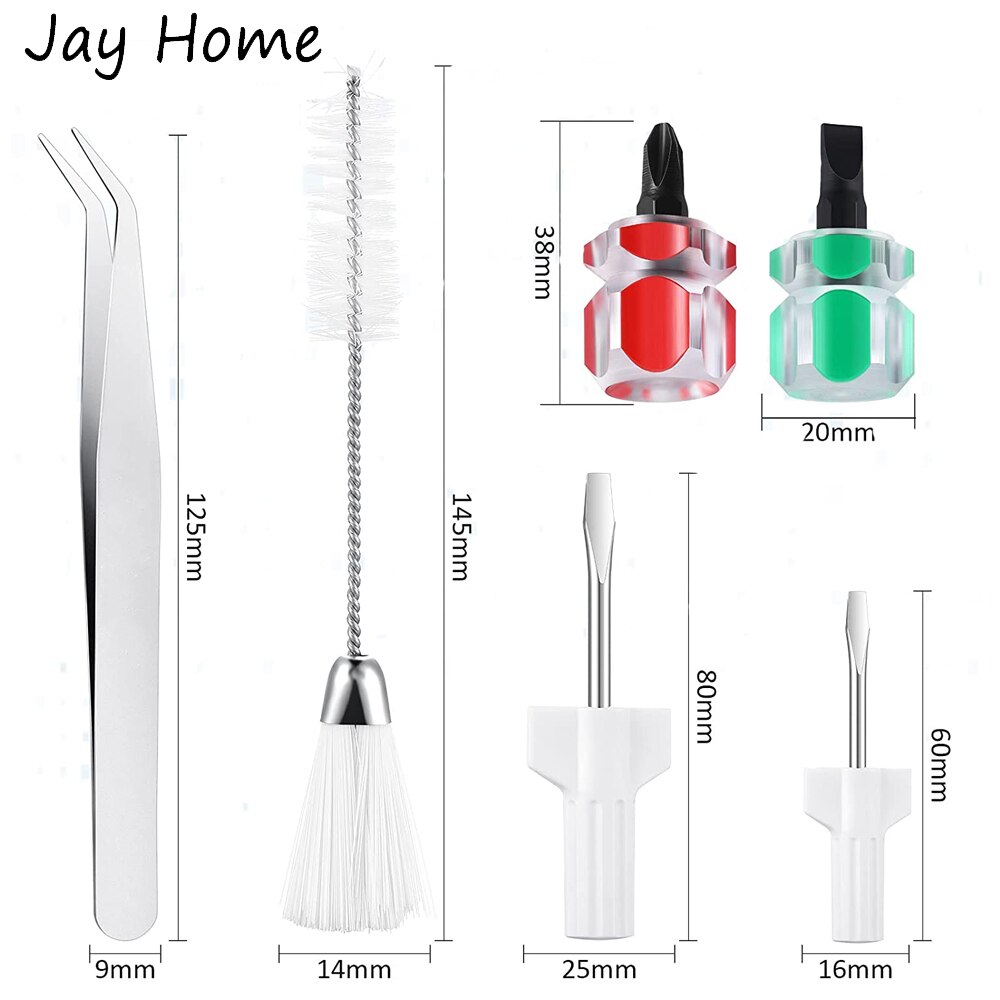 6Pcs Sewing Machine Repair Tools Kit Double Head Cleaning Brush with Tweezers Mini Screwdrivers for Repair Machine Sewing Tools