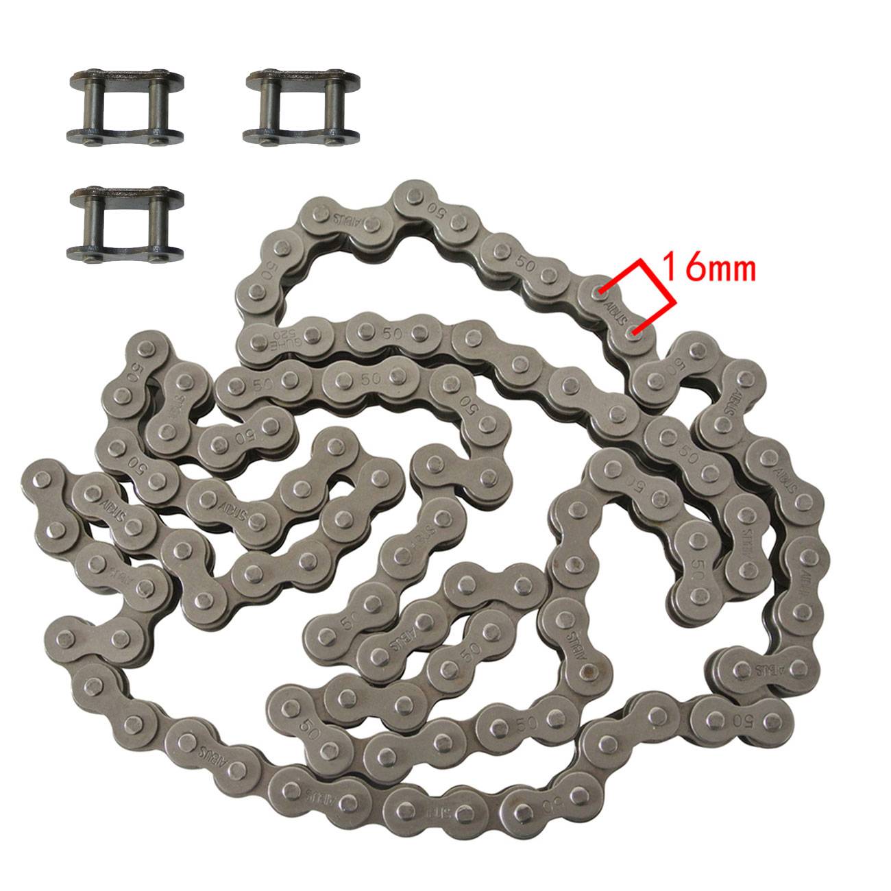 Motorcycle Chain 530 X 110L & 3 x chain link Fit ATV Quad Pit Dirt Bike With 1 Master Link: 520-160L