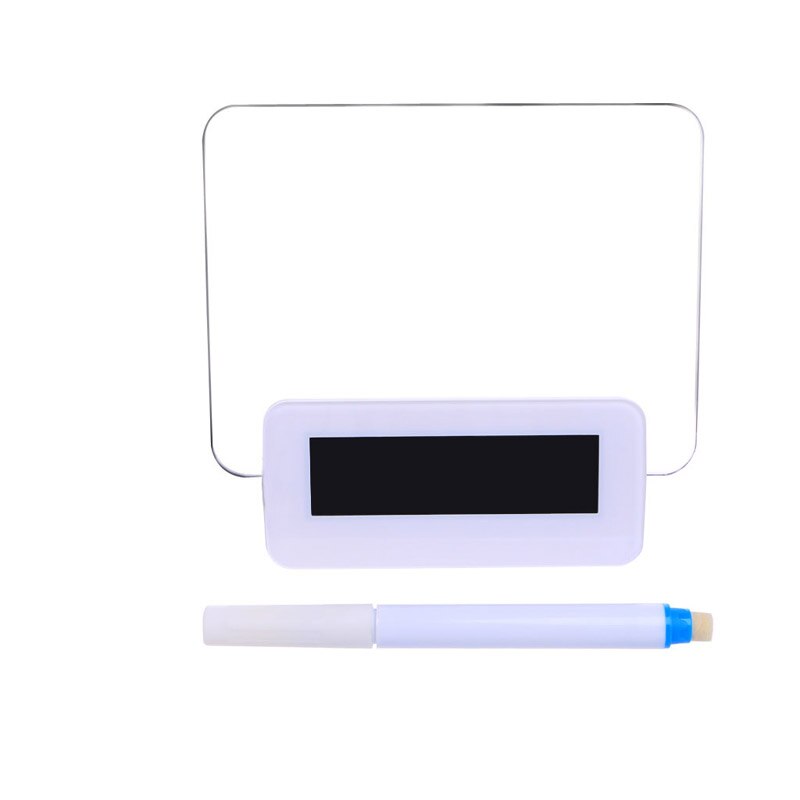 LED Light Digital Clock Alarm Fluorescent Message Board Calendar Thermometer U90A