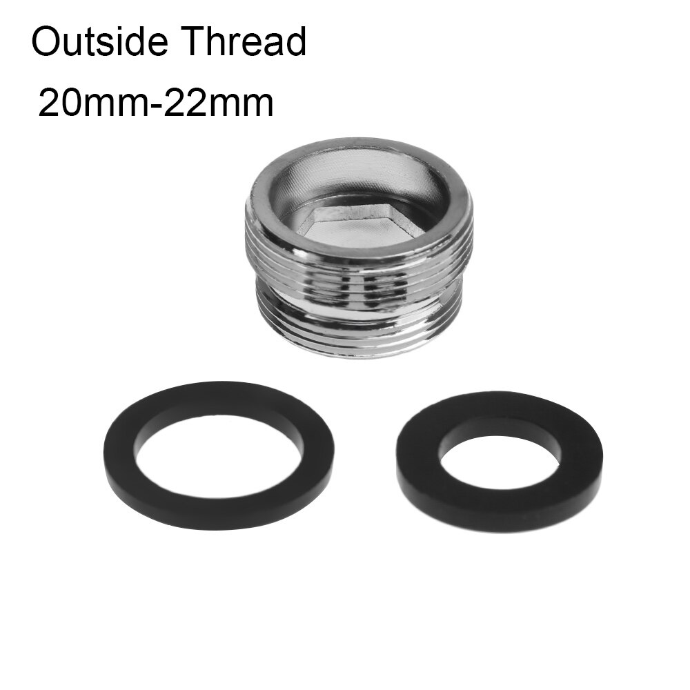 Metal Kitchen Faucet Tap Aerator Outside Thread Tap Aerator Connector With washer Water Purifier Accessories Bathroom Sinks: Outside 	20mm-22mm