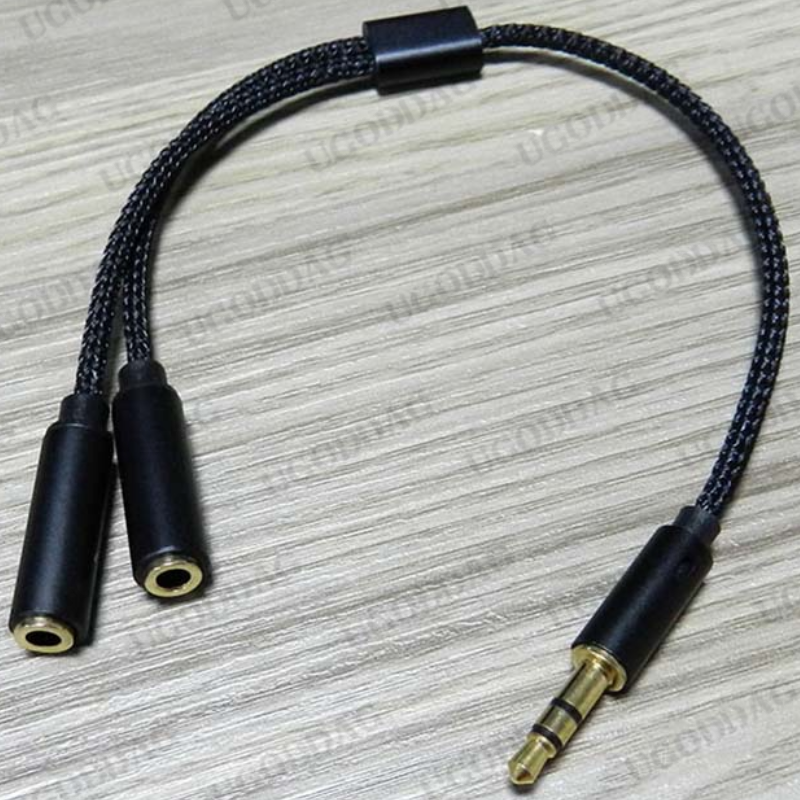 Hoofdtelefoon Splitter 3.5Mm Verlengkabel Audio Stereo Y Splitter 3.5Mm 1 Man Naar 2 Vrouwelijke Splitter: Rood