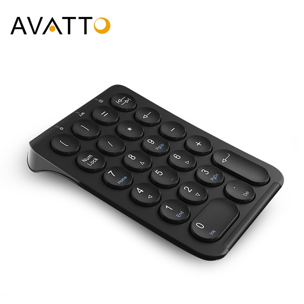 Avatto Aluminium 22 Toetsen Mini Wireless Numeriek Toetsenbord, 2.4 Ghz Draadloze Oplaadbare Digitale Toetsenbord Voor Pc Accounting Taken