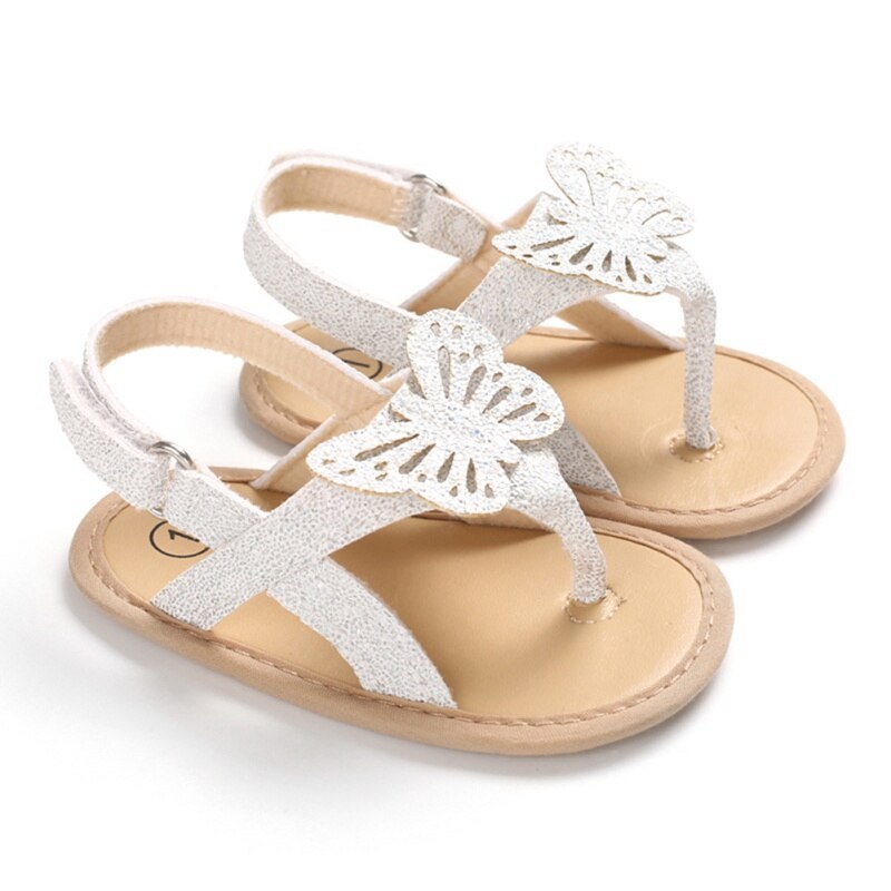 Baby Meisje Sandalen Pu Boog-Knoop Sandalen Platte Hakken Peuter Kids Summer Party Wedding Bloem Parels Sandalen Schoenen: Lavendel / 7-12 Months