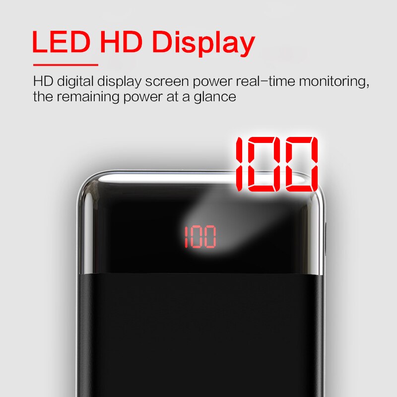 30000 mah power bank 3 input hurtig oplader 30000 mah powerbank til iphone bærbar ekstern batterioplader til xiaomi mi