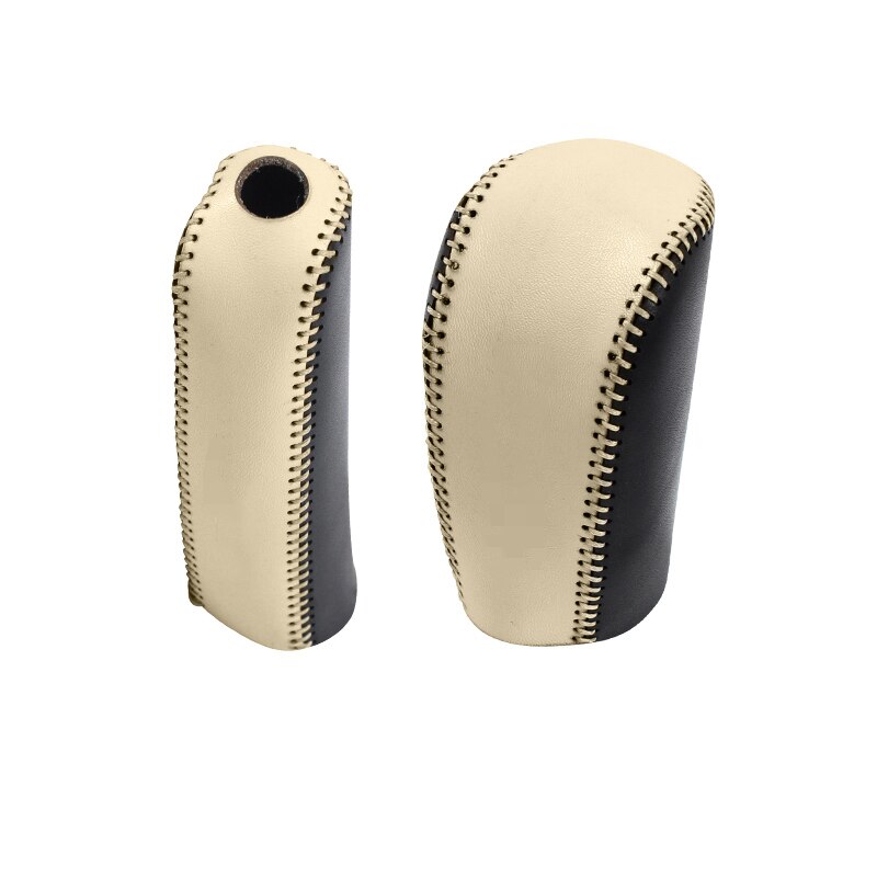 Para Toyota Land Cruiser Prado Fj150 DIY PU palanca de cambios de cuero y cubierta de freno de mano trim accesorios de estilo de coche 2 uds: Beige