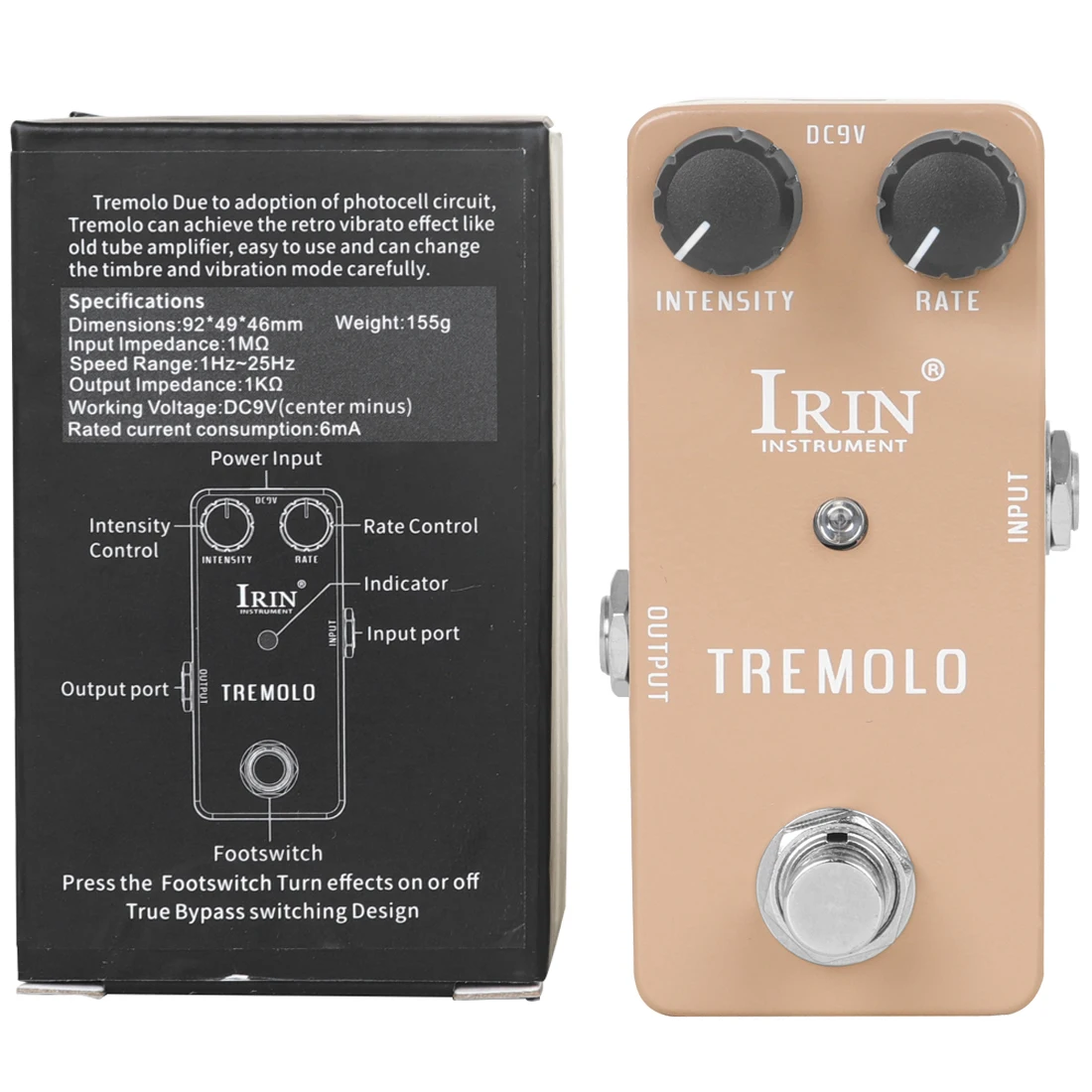 IRIN Guitarra Effect Pedal Compression Fuzz Overdrive Distortion Boost Bass True Bypass Pedals Electric Guitar Accessories: black