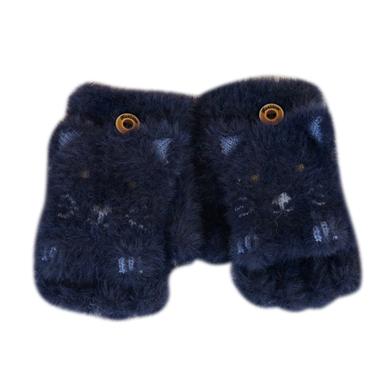 Hotest freundlicher Junge Mädchen Neue Nette Winter Warme Kaschmir Gestrickte Clamshell Handschuhe: blau