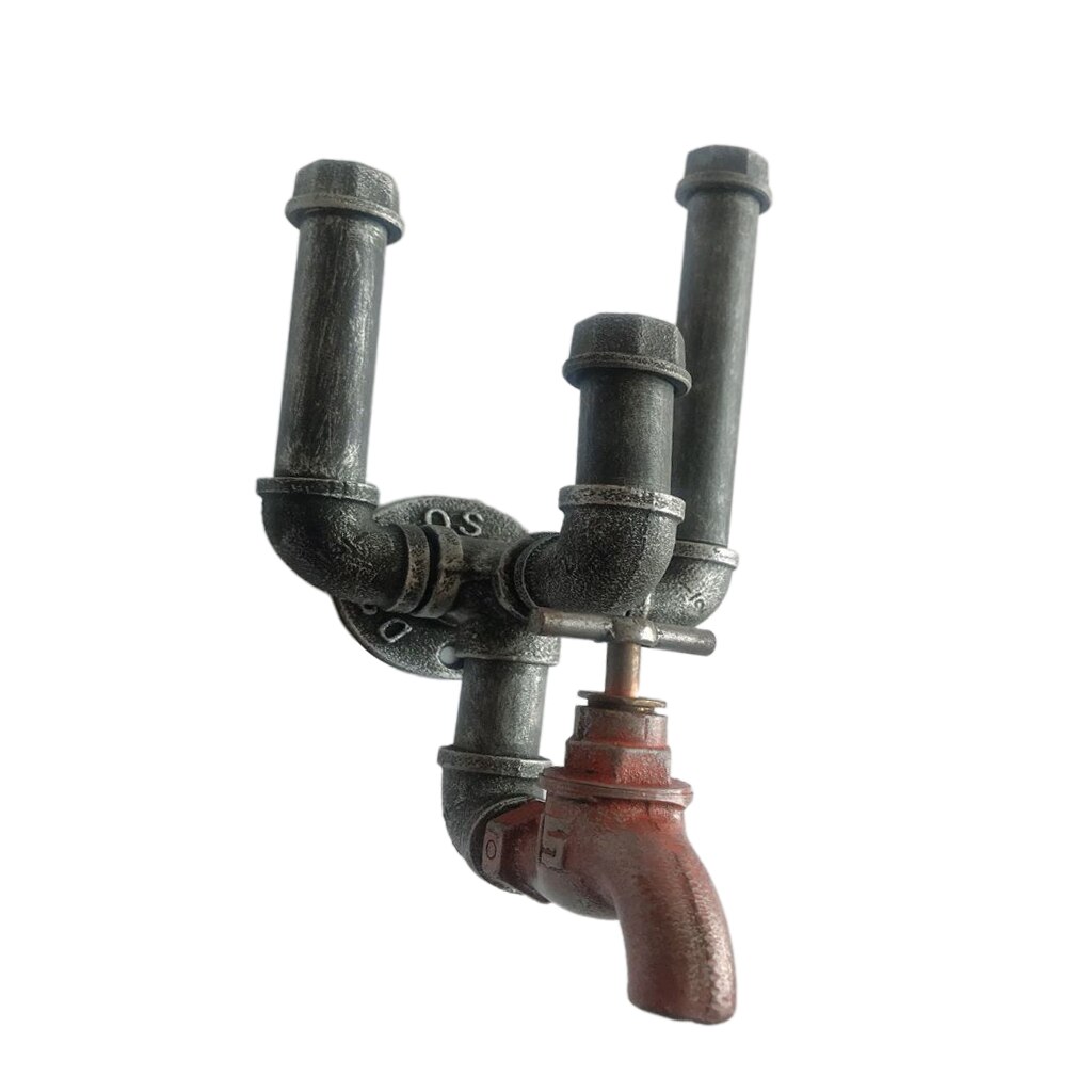 Wall Mounted Metal Wine Bottle Holder Novelty Industrial Themed Space Saving