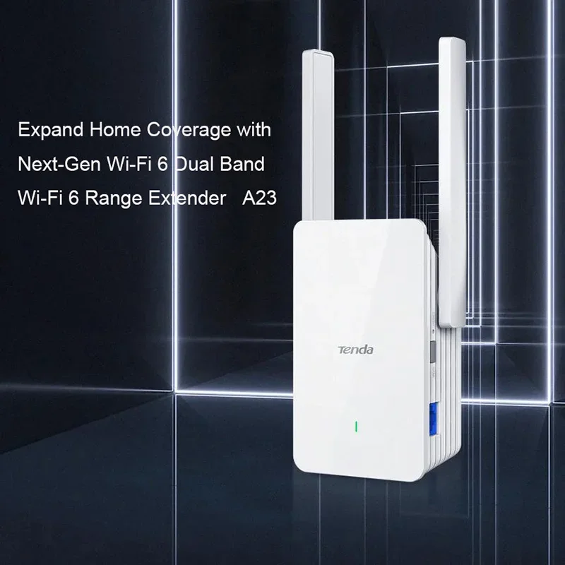Tenda AX1500 WiFi 6 Extender Signal Booster Dual Band Gigabit Port Repeater Covers 1500sq.ft 30Devices AP Mode WPS Easy Setup