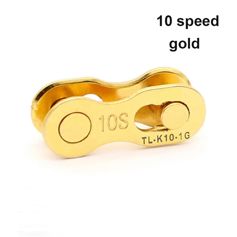 1Pair Bicycle Metal Magic Buckle Chain Connector Speed Chain Lock Buttons Joint Quick Master Link Bike Repair Parts Accessories: Gold 10 Speed