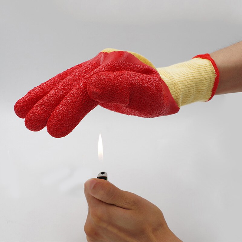 gant en Latex de Nylon gants de travail Anti-coupure et antidérapant Protection des mains de sécurité au travail résistant aux coupures