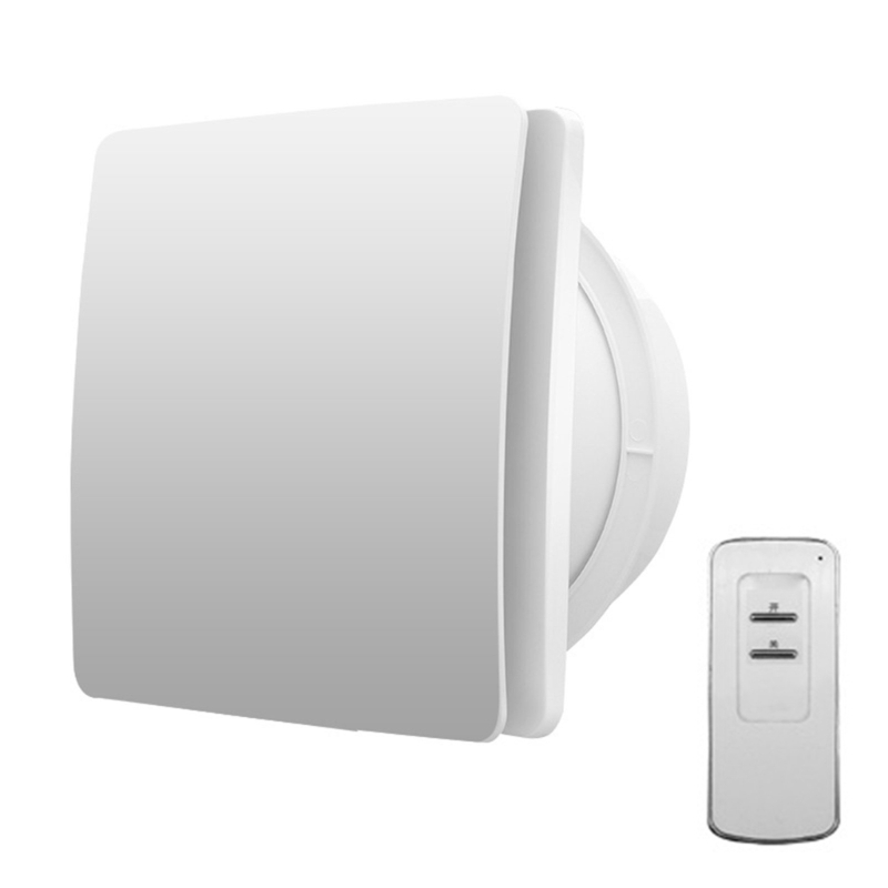 1PC Kleine luchtafzuigventilator Krachtige luchtstroom Muurventilator Verstelbare timers Badkamerventilator Vochtdetectie Badkamerventilator: Light Grey / 450x450mm