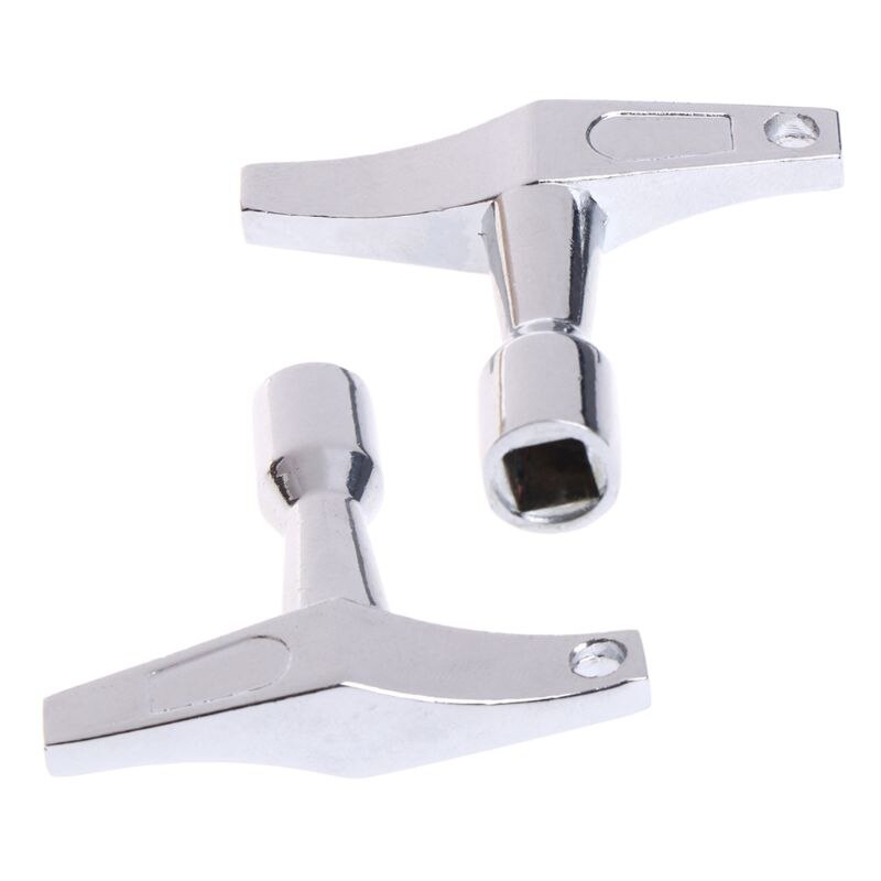 2pcs Portable Alloy Drum Key Regulator Standard Square Mouth Drum Wrench with Keyhole Percussion Instruments Parts