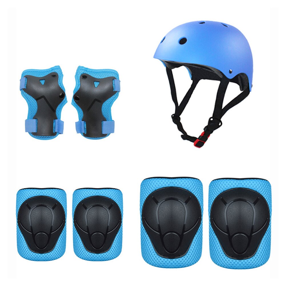Jongens meisjes 7 stuks step fiets rolschaatsen peuter kinderen sport beschermende uitrusting set wandelen verstelbare helm polsbeschermer