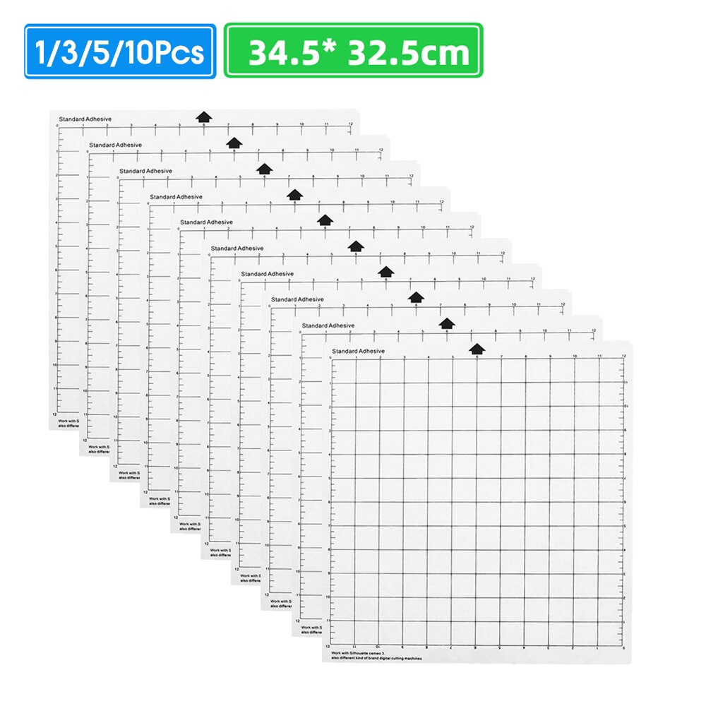 Tapis de découpe de remplacement Transparent PP, 1/3/5/10 pièces, tapis adhésif avec mesure 12 pouces pour traceur de Silhouette Cameo