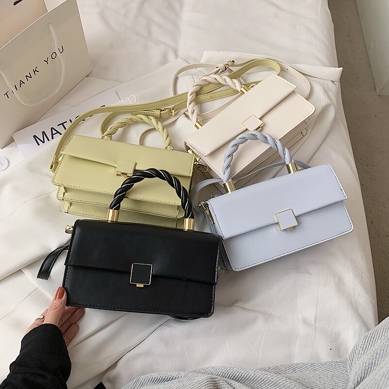 Vrouwelijke Kleine Luxe Crossbody Tassen Voor Vrouwen Kleine Handtas Pu Lederen Handtas Dames Met Handvat