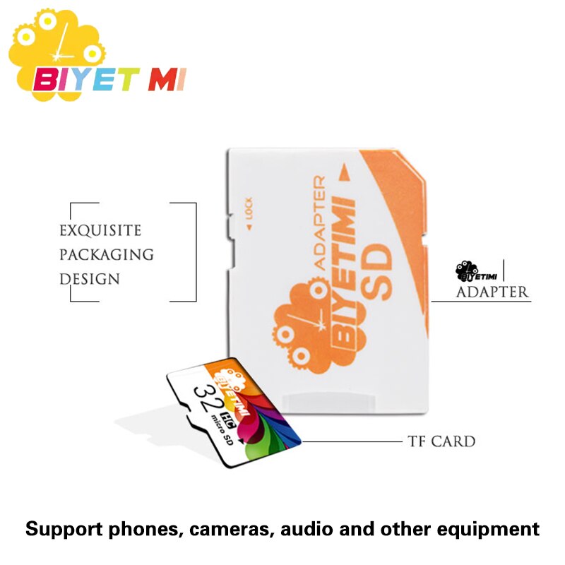 Biyetimi capacité réelle haute vitesse Orange 8GB 16GB 32GB carte mémoire TF carte Micro SD carte