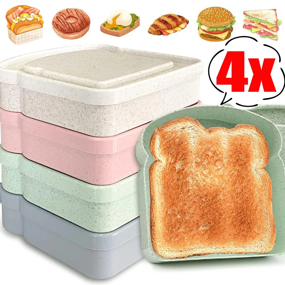 Bærbar madopbevaringskasse sandwichbeholder salat frugt snack opbevaringsboks med låg genanvendelig mikrobølgeovn madkasse sandwich etui