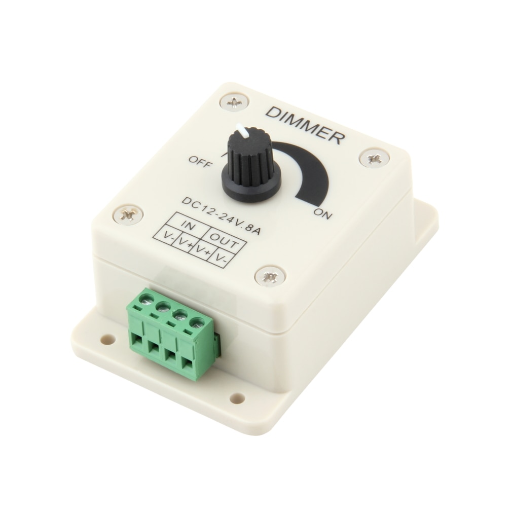LED Dimmer Switch DC 12V 24V 8A Adjustable Brightness Lamp Bulb Strip Driver Single Color Light Power Supply Controller