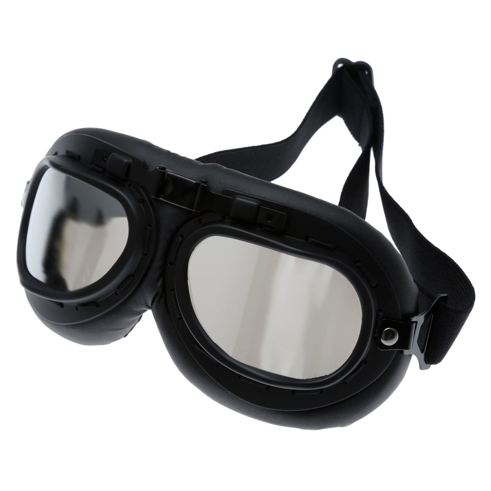 Retro motorcykel glasögon glasögon vintage motor klassiska glasögon för pilot steampunk atv cykel koppar hjälm ski outsport: Silverlins