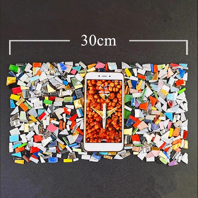 230g Gemischte Farbe Kristall Glas Spiegel Mosaik Fliesen Unregelmäßigen Form Mosaik Stein DIY Kunst Handwerk Materialien für Kinder/kinder Puzzle