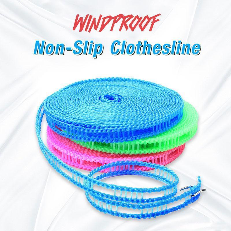 Windproof Non-Slip Clothesline Indoor Outdoor Clothes line, Portable Travel Clothesline Windproof Non-slip Clothesline