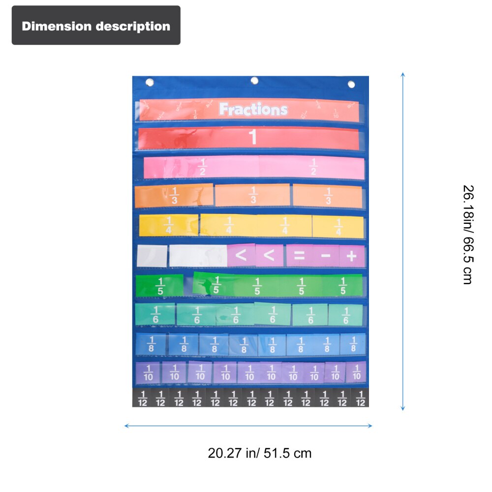 1 set of Fractional Chart Decimal Chart Teaching Fractions Cards Digital Cards