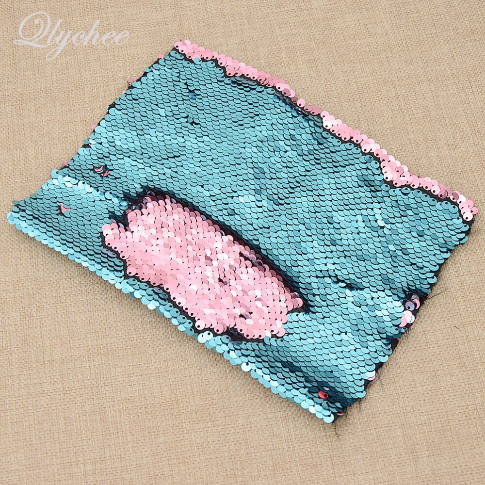 A4 21 x 29cm fargerik skinnende polyester dobbelt ansikt vendbare paljetter stoff gjør-det-selv-sko sy tøydekorasjon