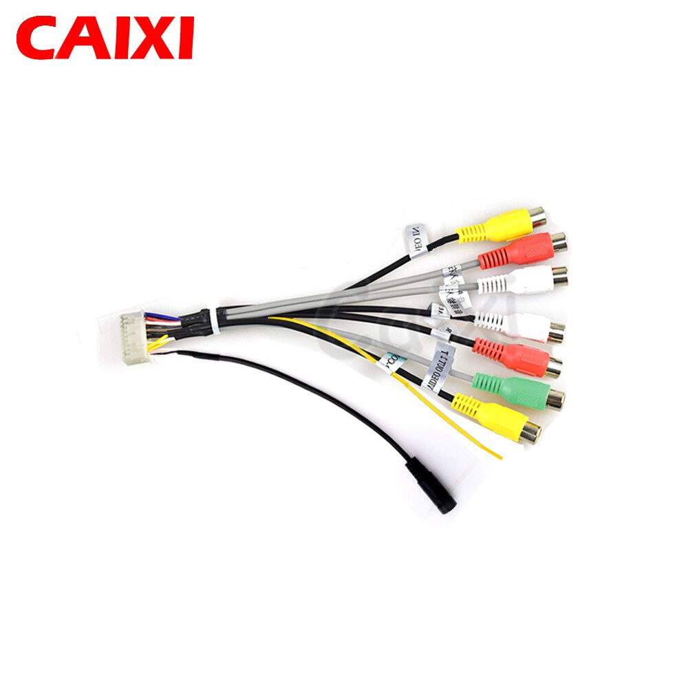 Caixi 2 din android bilradio rca output linje hjælpeadapter kabel usb kabel gps antenne ekstern mikrofon: Rca kabel