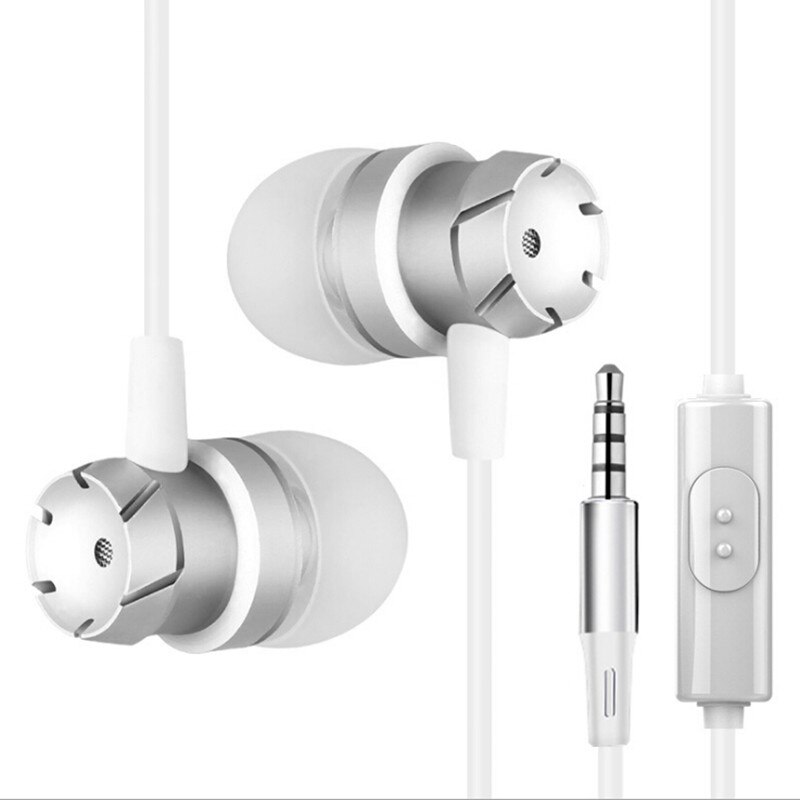 Oortelefoon voor Asus Zenfone 5 ZE620KL 5z ZS620KL 5 Lite ZC600KL Stereo Mobiele Telefoon Headset Oordopjes Muziek Fone De Ouvido met Mic: Silver