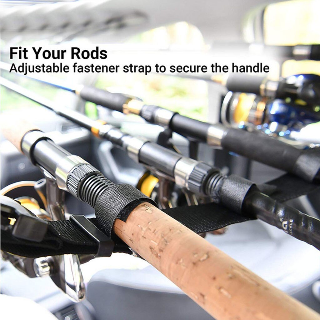 Car Fishing Rod Strap Adjustable Rod Holder Car Save Space Vehicle Fishing Rod built-in Rack Carrier Stand X#2