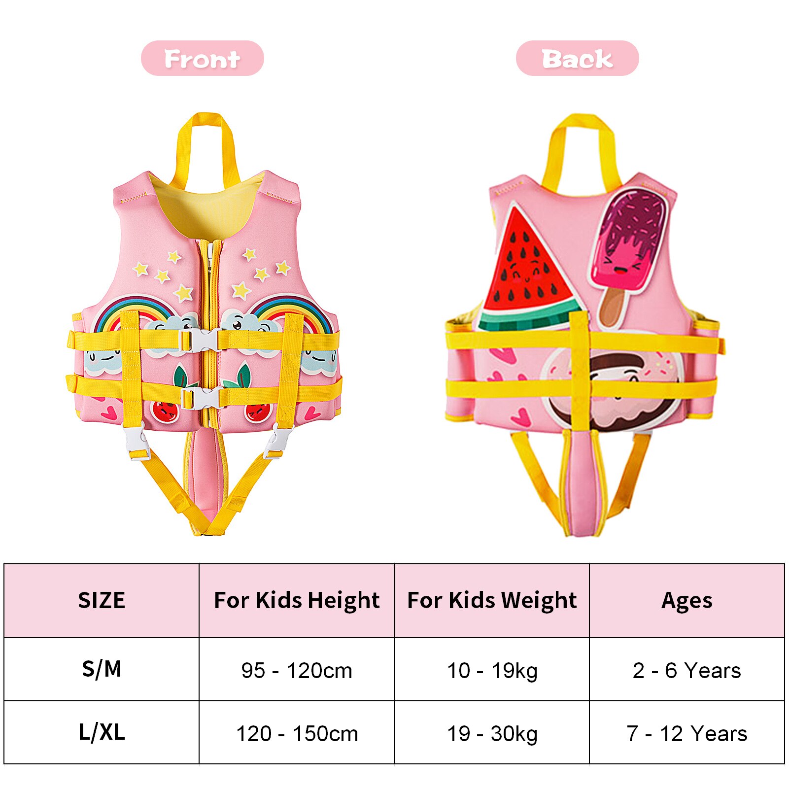 Kids Swim Vest Neoprene Children Life Vest Life Jacket Swimming Training Flotation Swimsuit Buoyancy Swimwear for Boys Girls